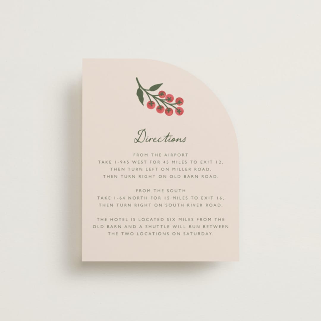 "Cherry Tomatoes" - Direction Cards in Tomato by Katharine Watson - Front