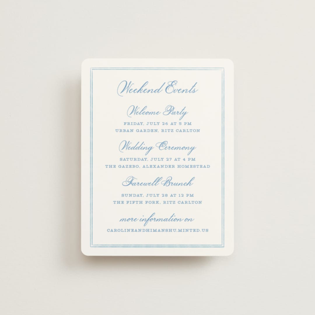 "Royalty" - Direction Cards in Capri by Creo Study - Front