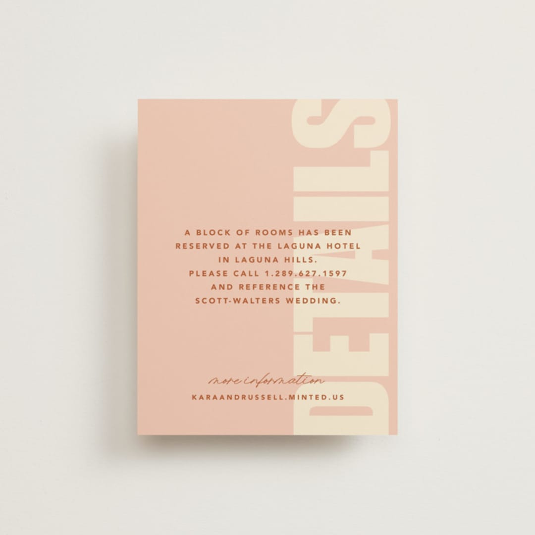 "Typographical Poster" - Direction Cards in Blush by Stacey Day - Front