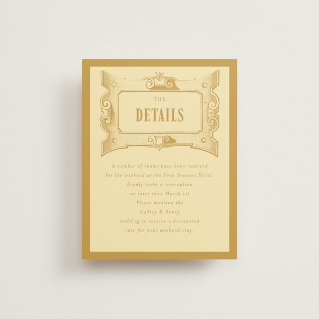 "Vintage Label" - Direction Cards in Butter by Nazia Hyder - Front