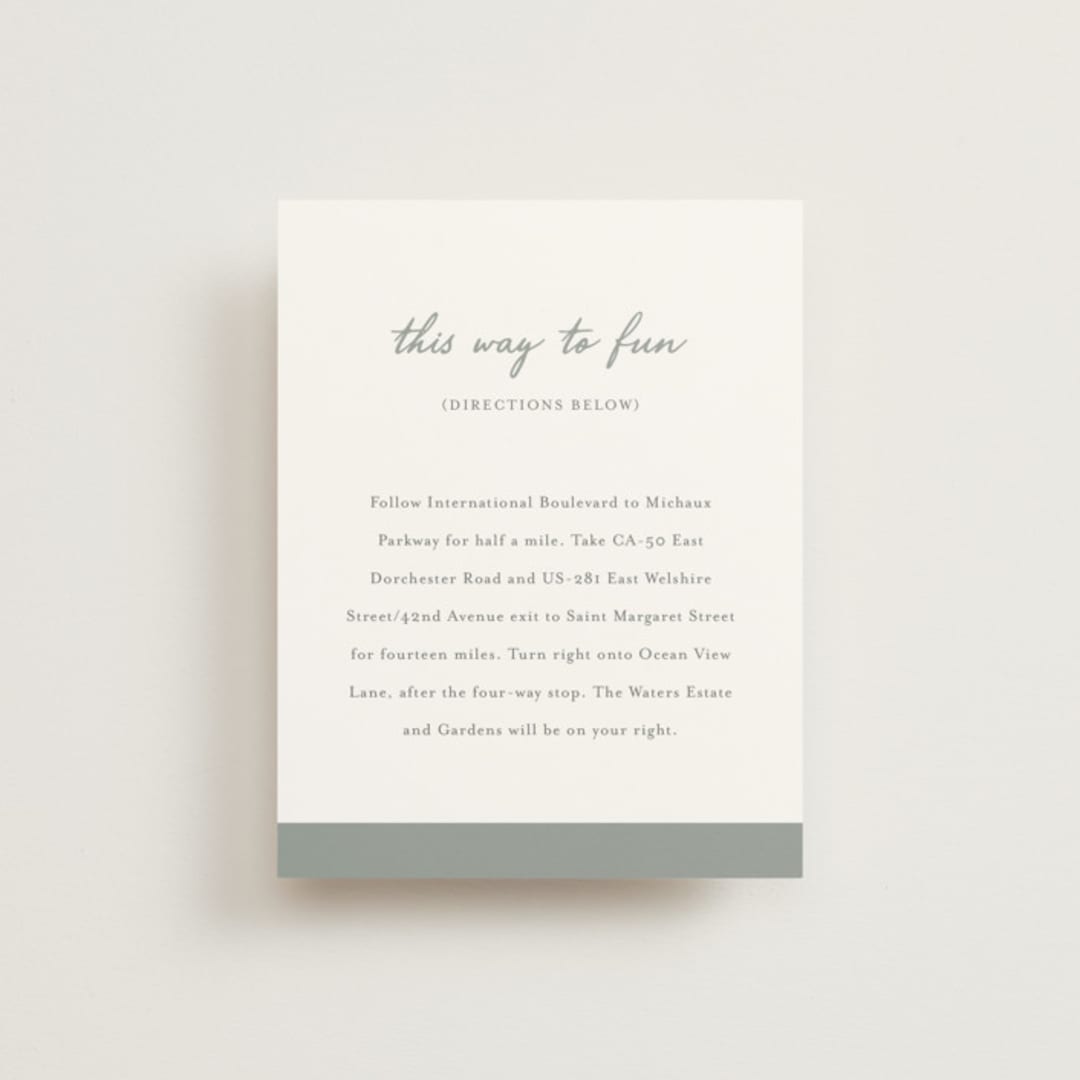 "signature monogram" - Direction Cards in Sage by Sara Hicks Malone - Front