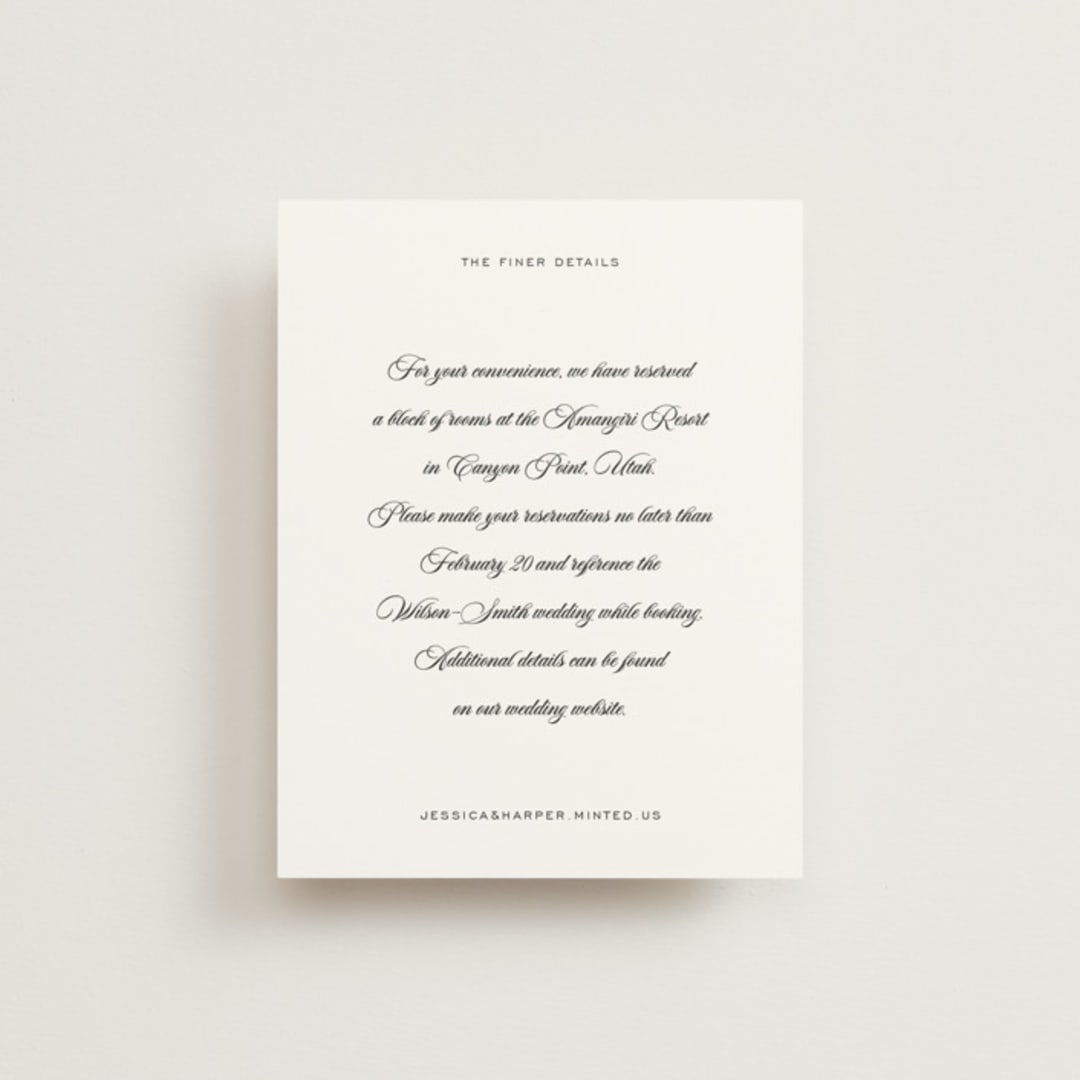 "Modern Romance" - Direction Cards in Obsidian by Jennifer Postorino - Front