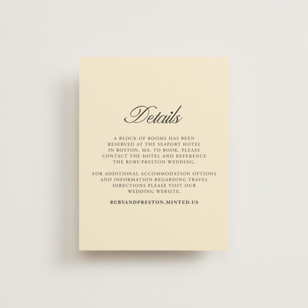 "Elegant and Formal" - Direction Cards in Sunshine by Jen Ramsey - Front