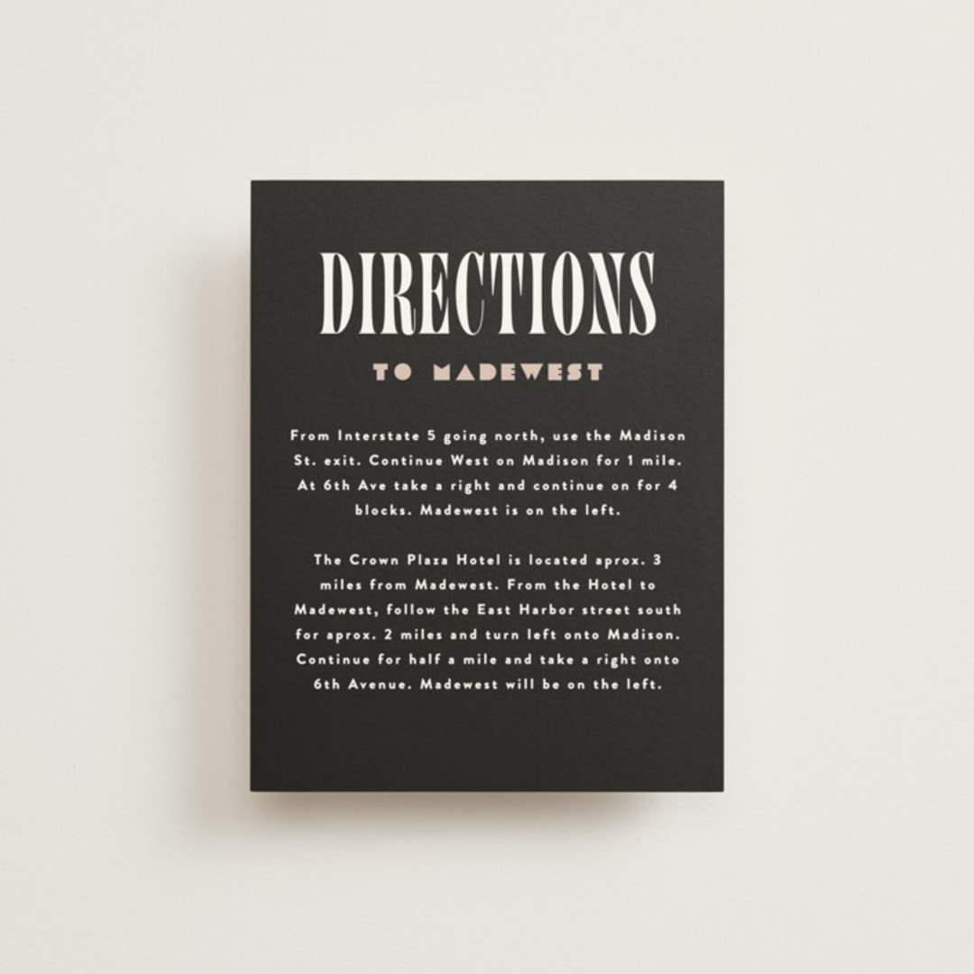 "Bold Stack" - Direction Cards in Noir by Alethea and Ruth - Front