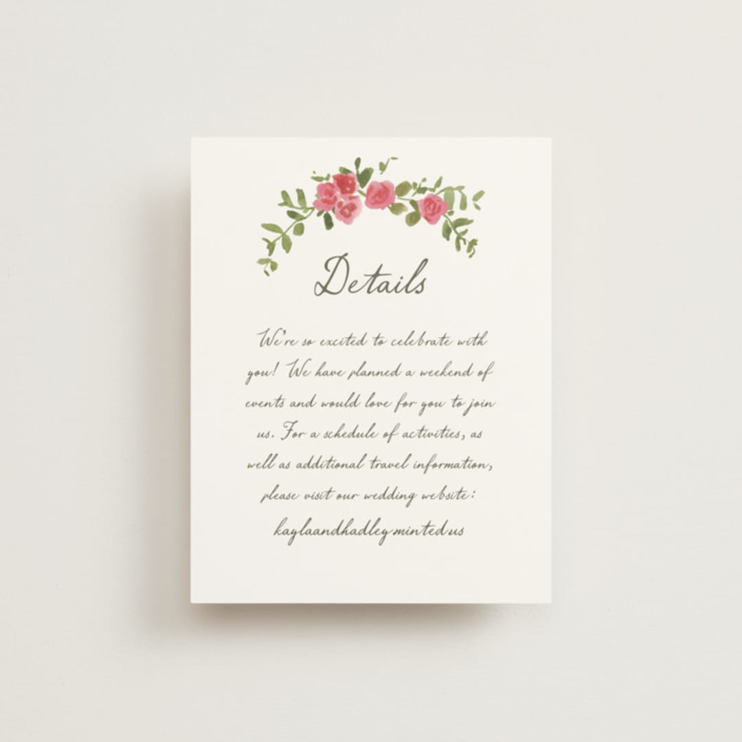 "Villa" - Direction Cards in Azalea by Everett Paper Goods - Front
