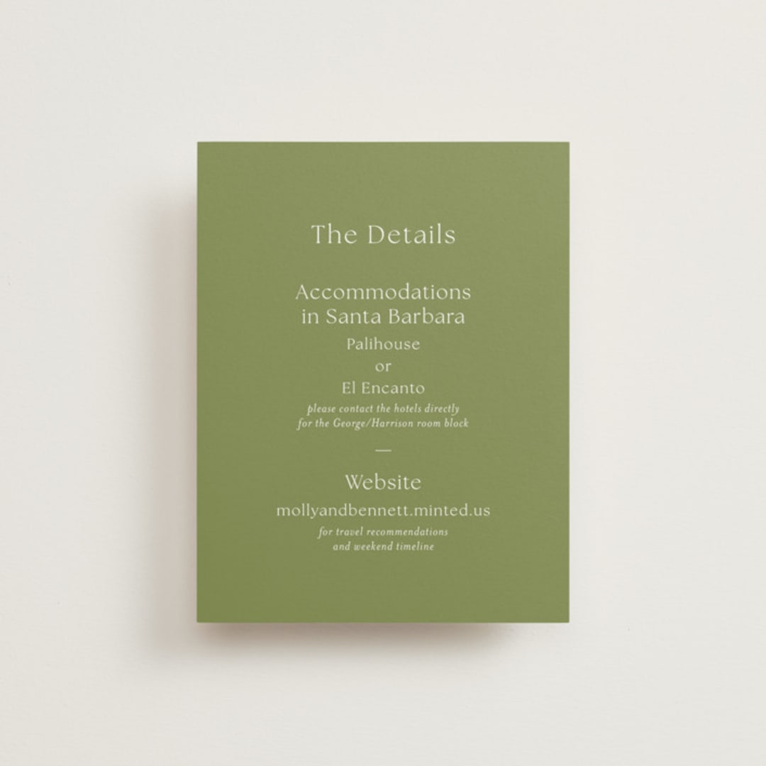 "Perriand" - Direction Cards in Moss by Megan Davis - Front