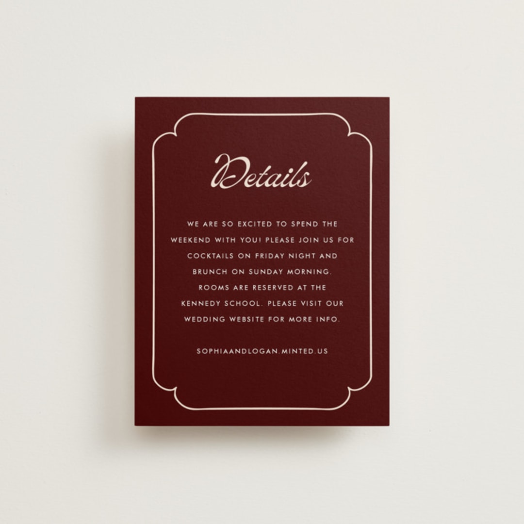 "Victorian Chic" - Direction Cards in Garnet by Morgan Kendall - Front