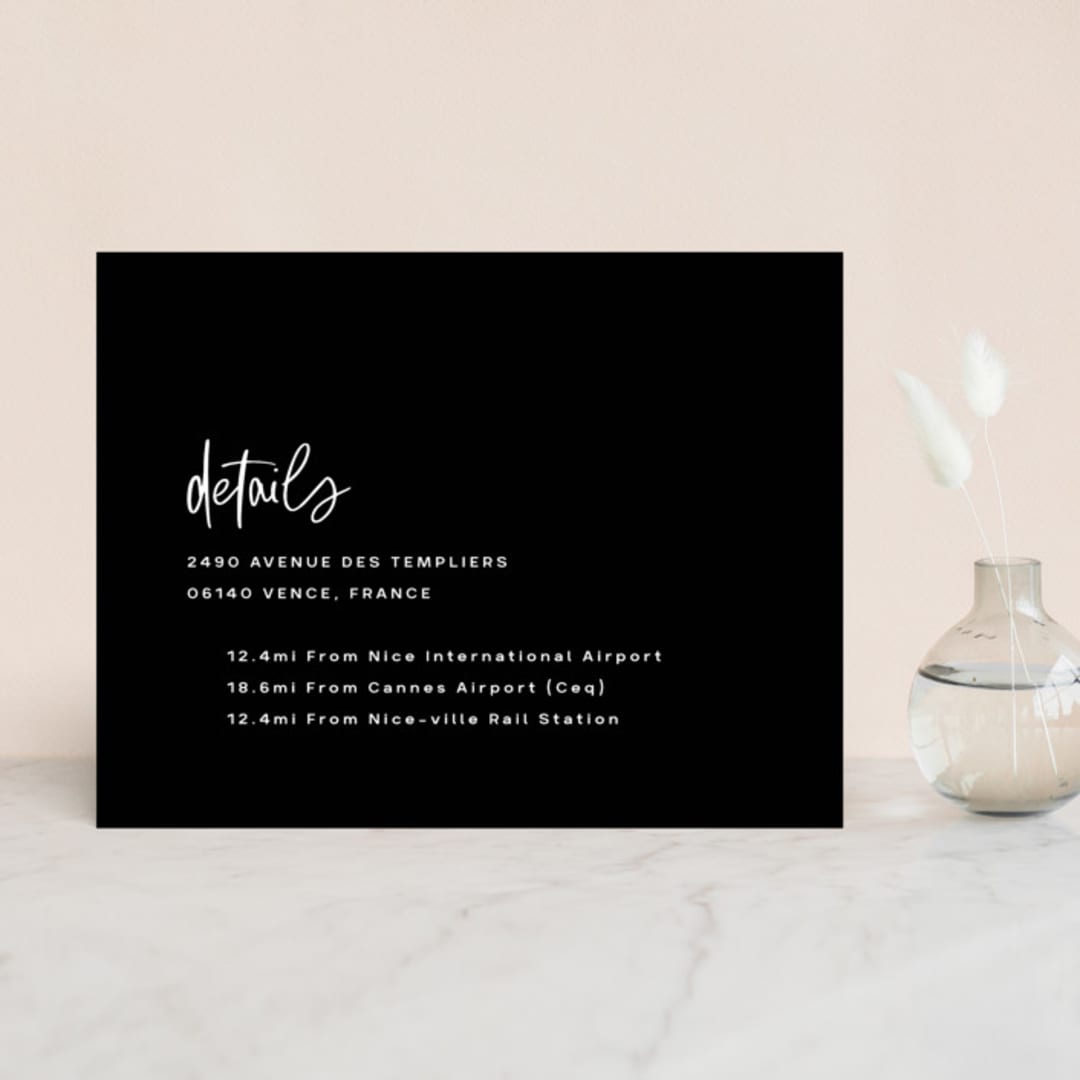 "Moderne" - Direction Cards in Ink by Lori Wemple - Front