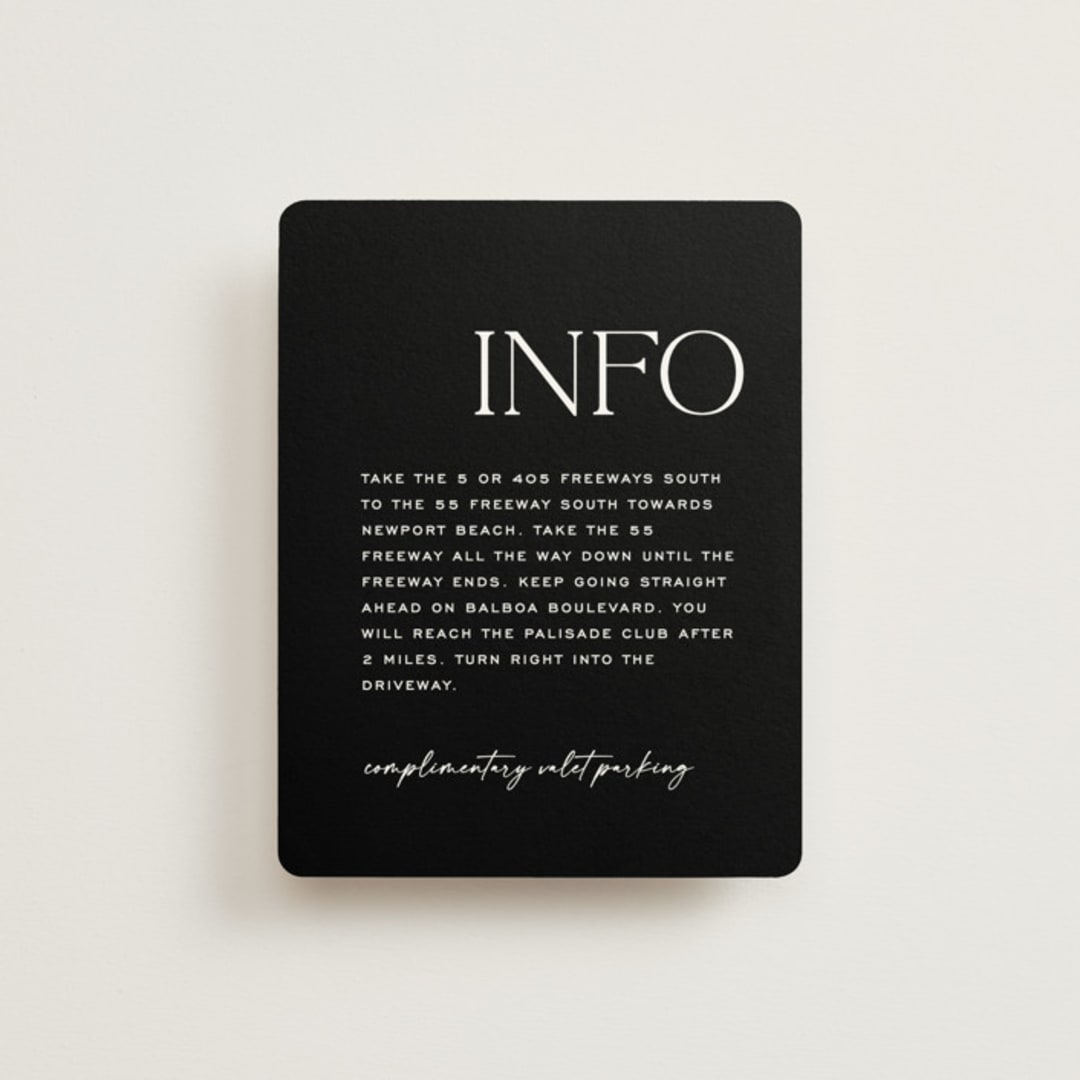 "Casual" - Direction Cards in Pearl by Owl and Toad - Front