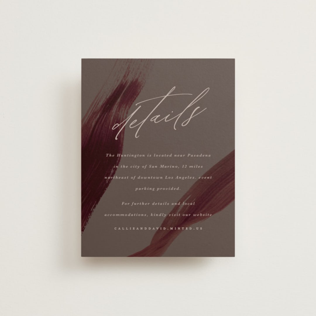 "Garnet" - Direction Cards in Walnut by Olivia Kanaley Inman - Front