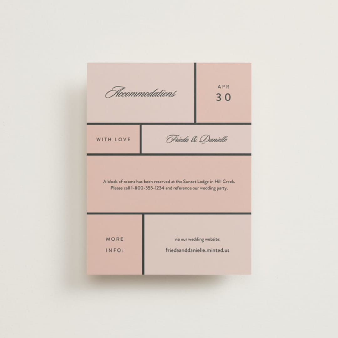 "Modern Squares" - Direction Cards in Flamingo by FRANI - Front