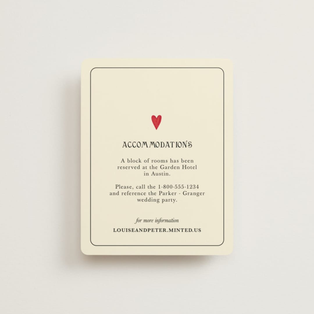 "Red Hearts" - Direction Cards in Champagne by Helena Vitto - Front