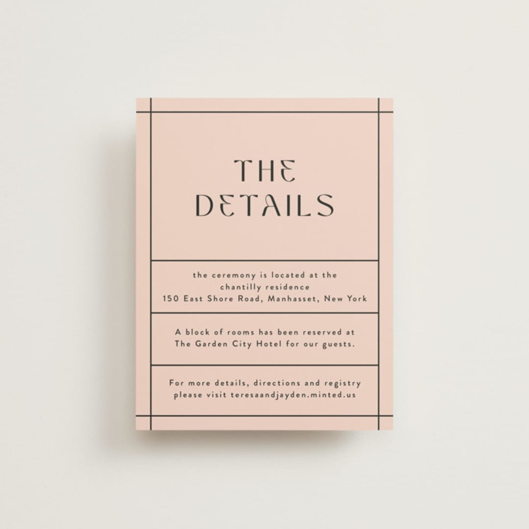 "The Grid" - Direction Cards in Rosebud by Mansi Verma - Front