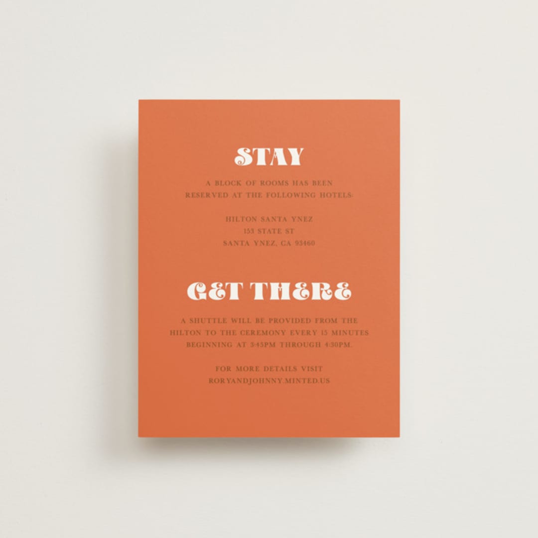 "Rory" - Direction Cards in Rust by Alaina Cherup - Front