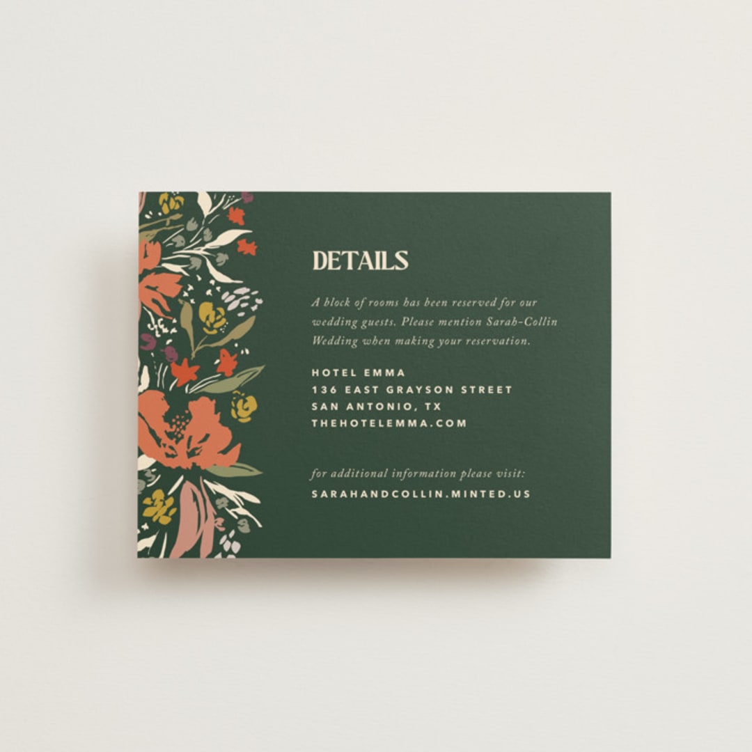 "Bridal Bouquet" - Direction Cards in Verde by Kindred Fields - Front