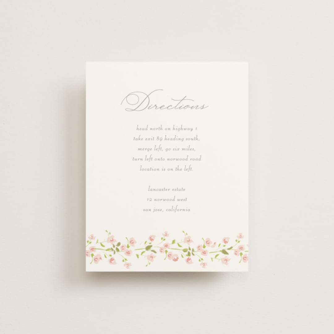 "Rosebud" - Direction Cards in Peony by Baumbirdy - Front