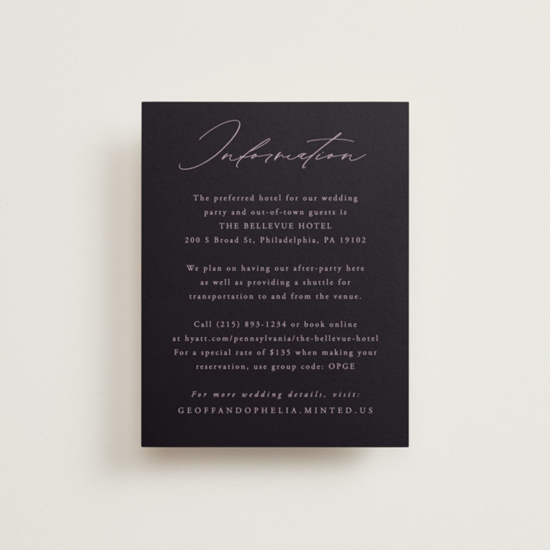 "Romantic Florals" - Direction Cards in Violet by Hooray Creative - Front