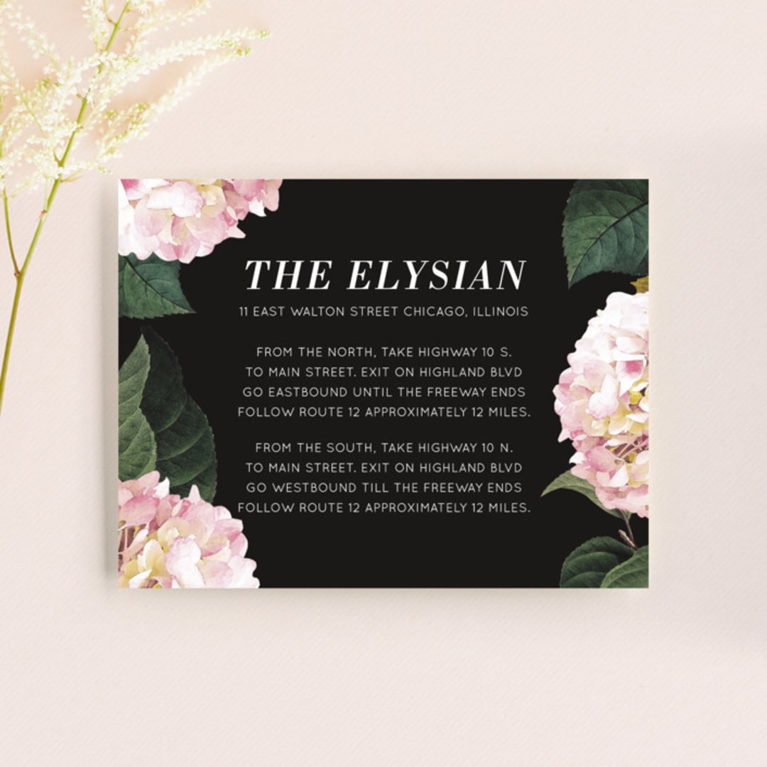 "Peonie Party" - Direction Cards in Noir by Baumbirdy - Front