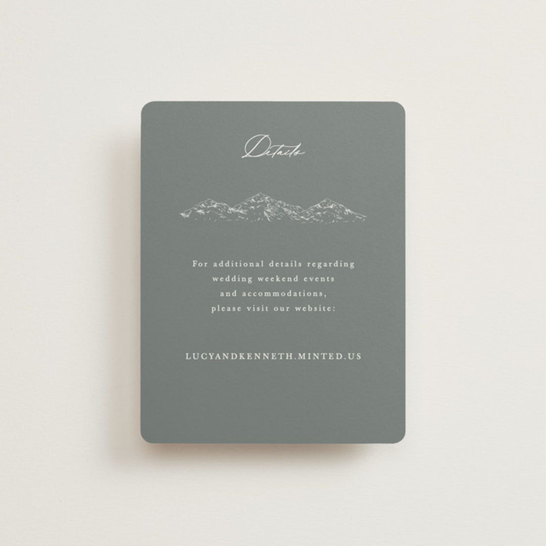 "Mountainview" - Direction Cards in Pewter by Sarah Brown - Front