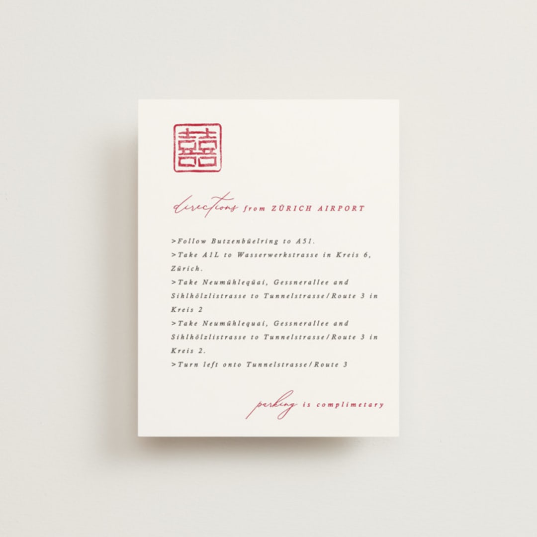 "Double Xi" - Direction Cards in Cherry by fatfatin - Front