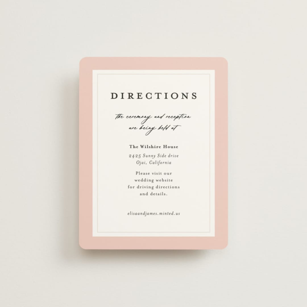 "Blossom" - Direction Cards in Blush by Susan Moyal - Front