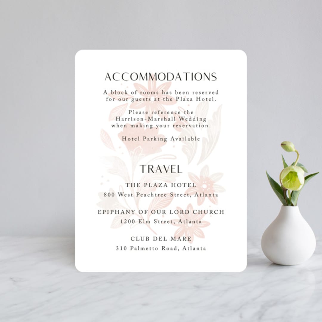 "Batikka" - Direction Cards in Blush by Paper Raven Co. - Front