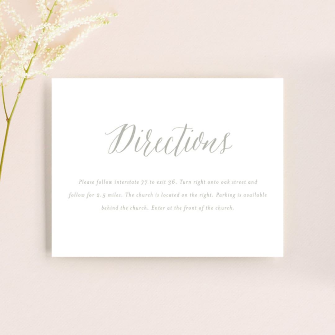 "Monogram Floral" - Direction Cards in Peach by Lori Wemple - Front