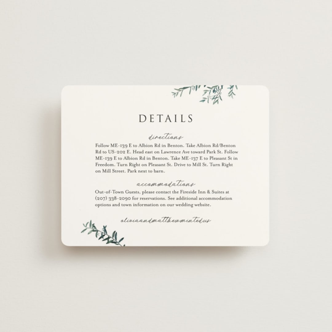 "Fresh Sage" - Direction Cards in Olive by Christie Kelly - Front