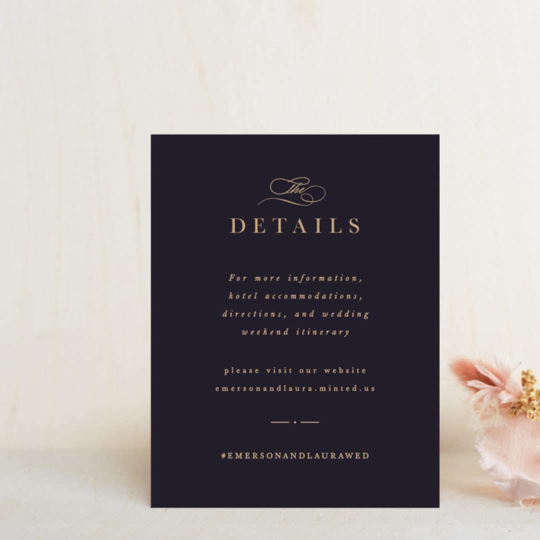 "Monogram a la Mode" - Direction Cards in Midnight by Hooray Creative - Front