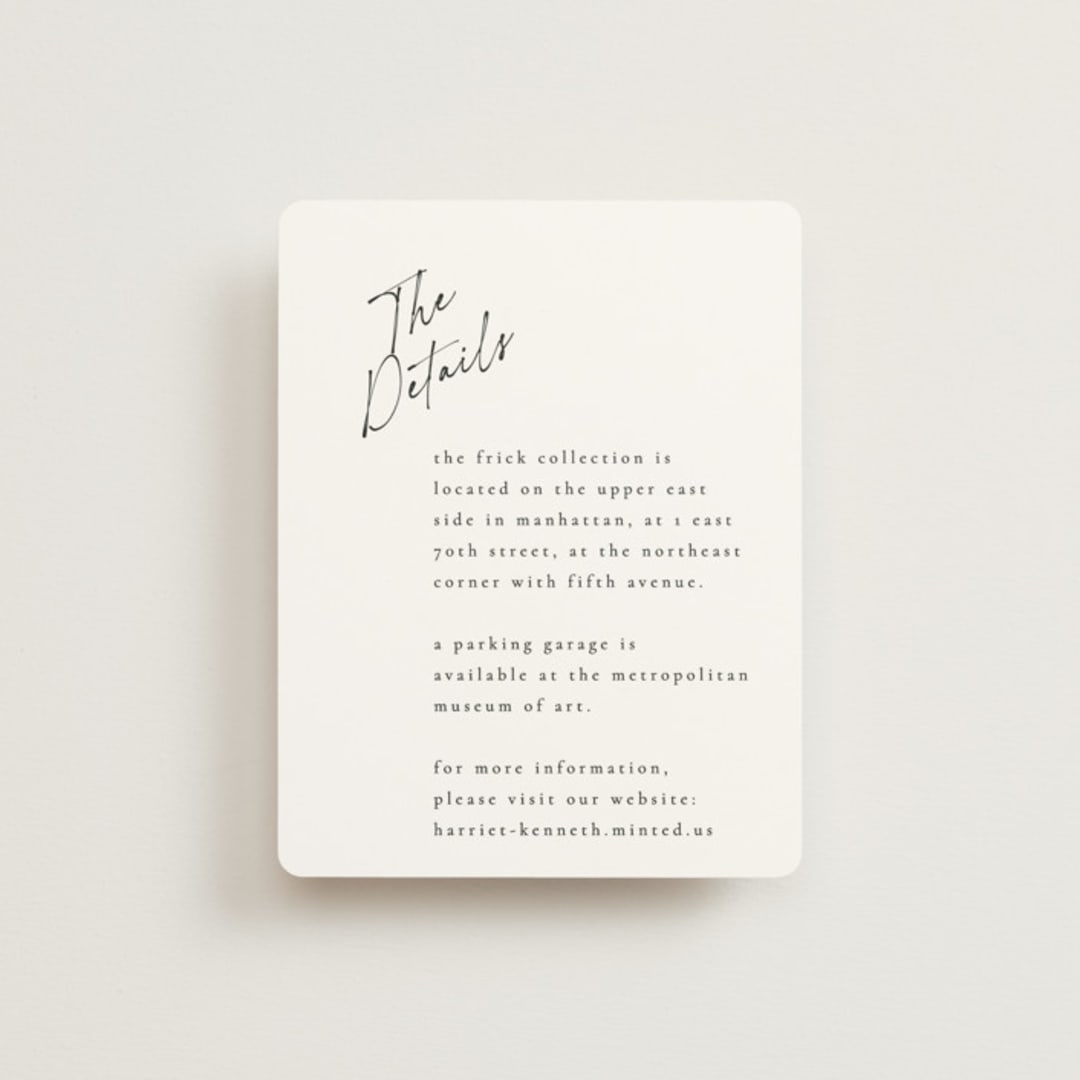 "Scripted Elegance" - Direction Cards in Linen by Ana de Sousa - Front
