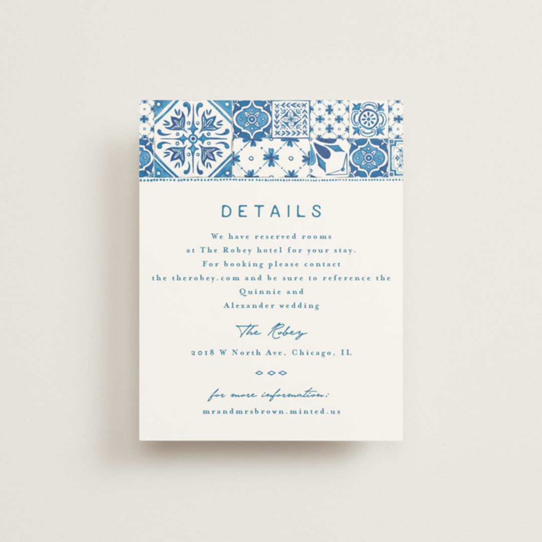 "watercolor tile" - Direction Cards in Navy by Anastasia Makarova - Front