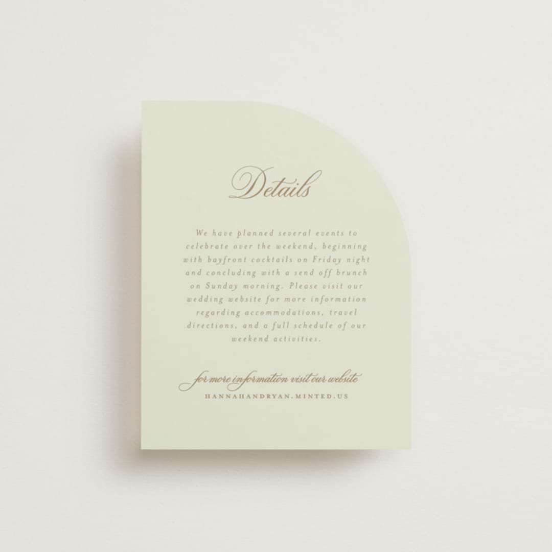"Avalon" - Direction Cards in Chiffon by Everett Paper Goods - Front