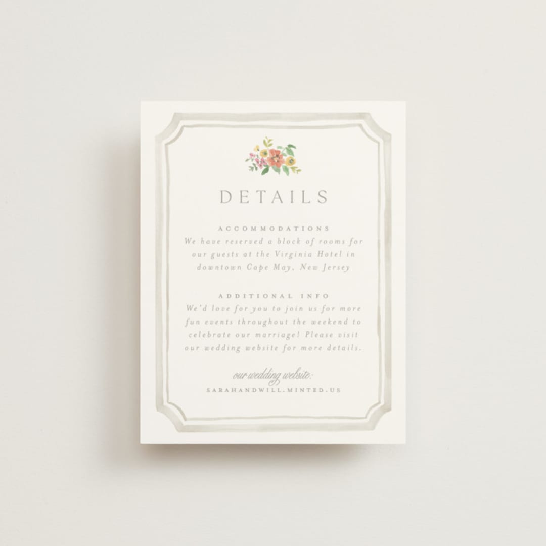 "Chelsea" - Direction Cards in Hibiscus by Everett Paper Goods - Front