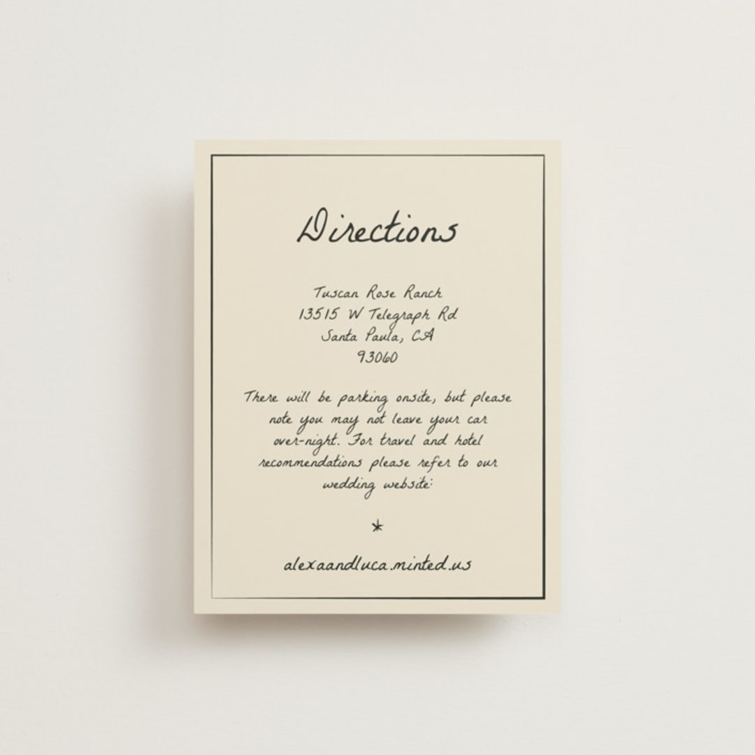 "Roses" - Direction Cards in Vanilla by Ani Somi - Front