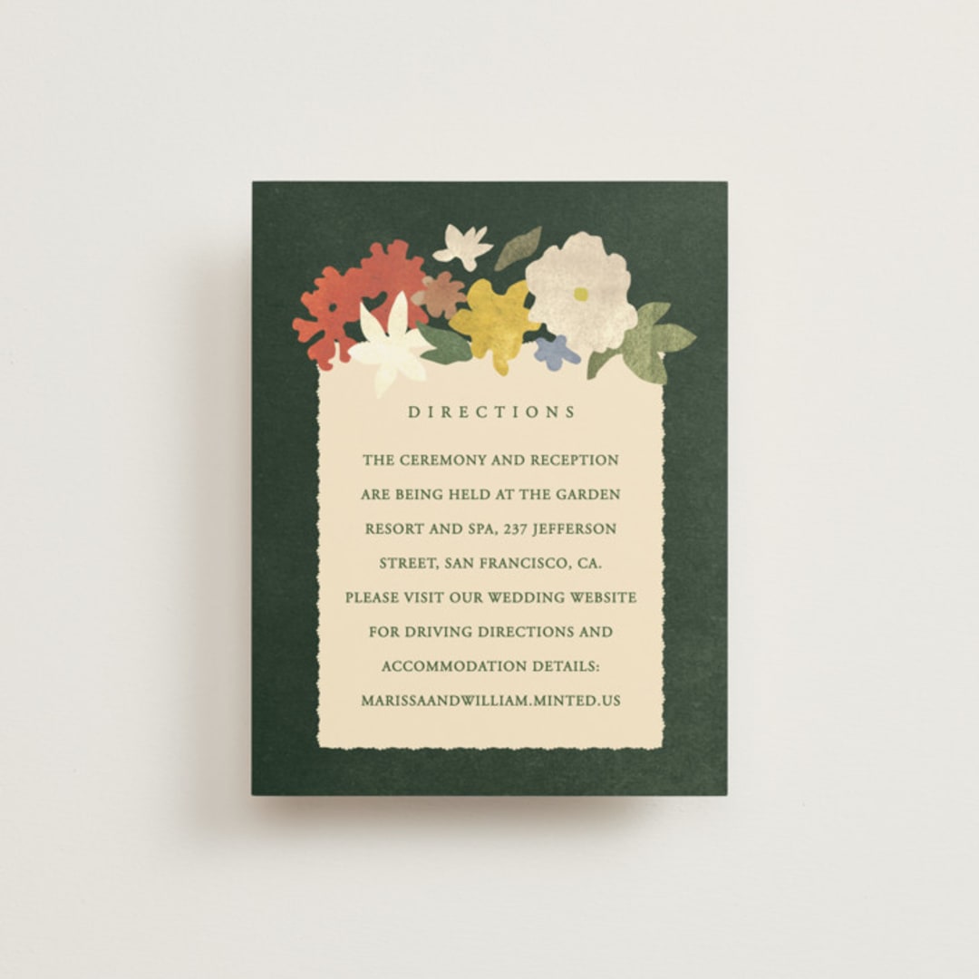 "all the flowers of the world" - Direction Cards in Garden by Sumak Studio - Front