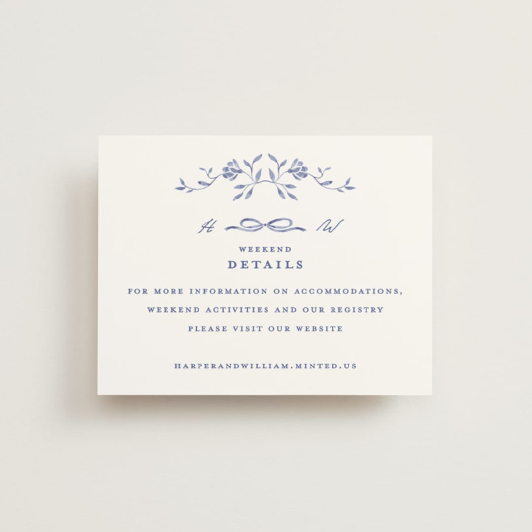 "Daisy Toile" - Direction Cards in Blue Willow by Susan Zinader - Front
