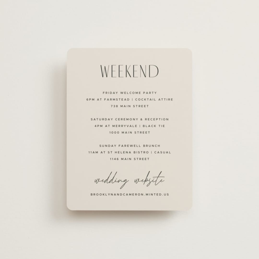 "Arabilla Overlap" - Direction Cards in Linen by Kelly Schmidt - Front