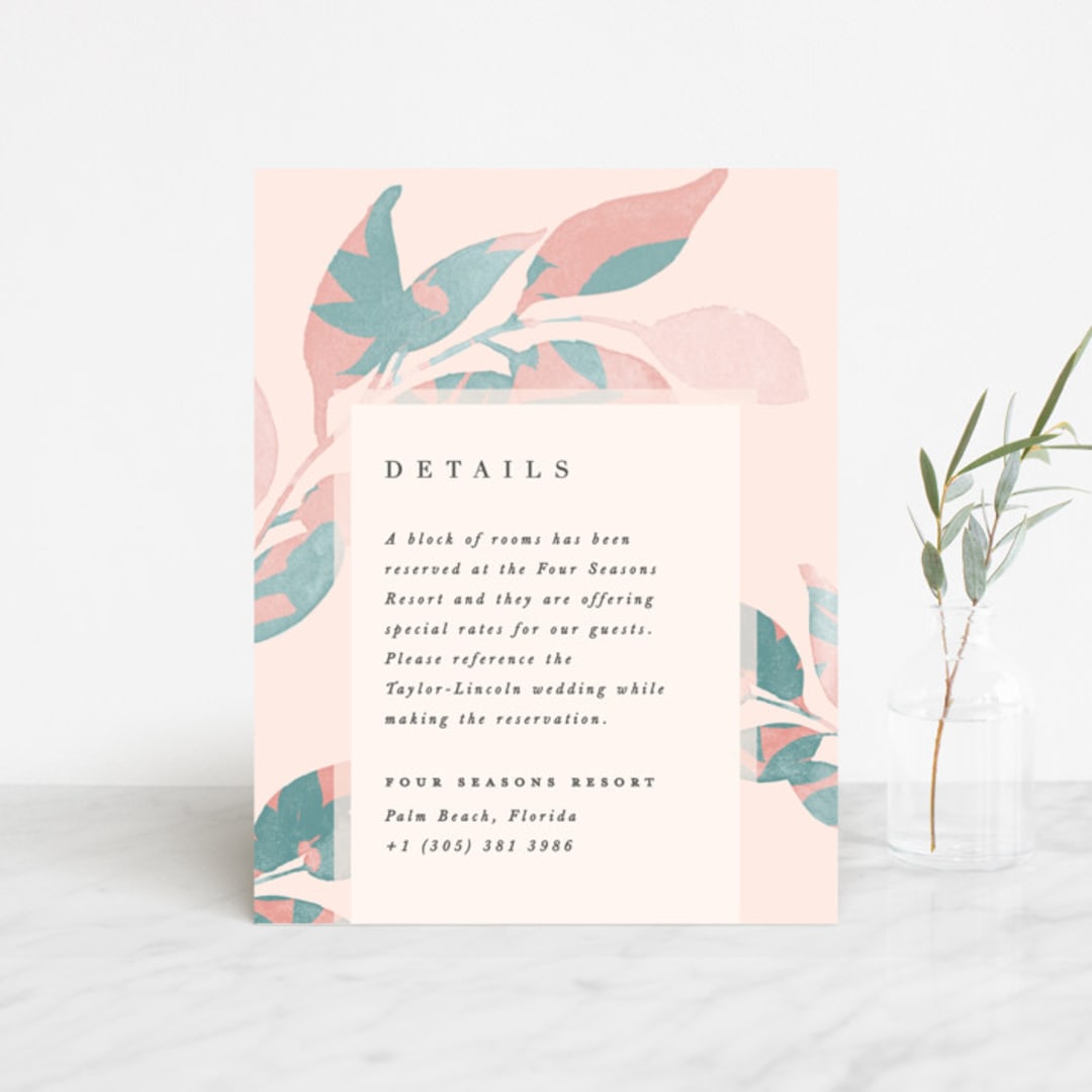 "Boho botanics" - Direction Cards in Coral by Creo Study - Front