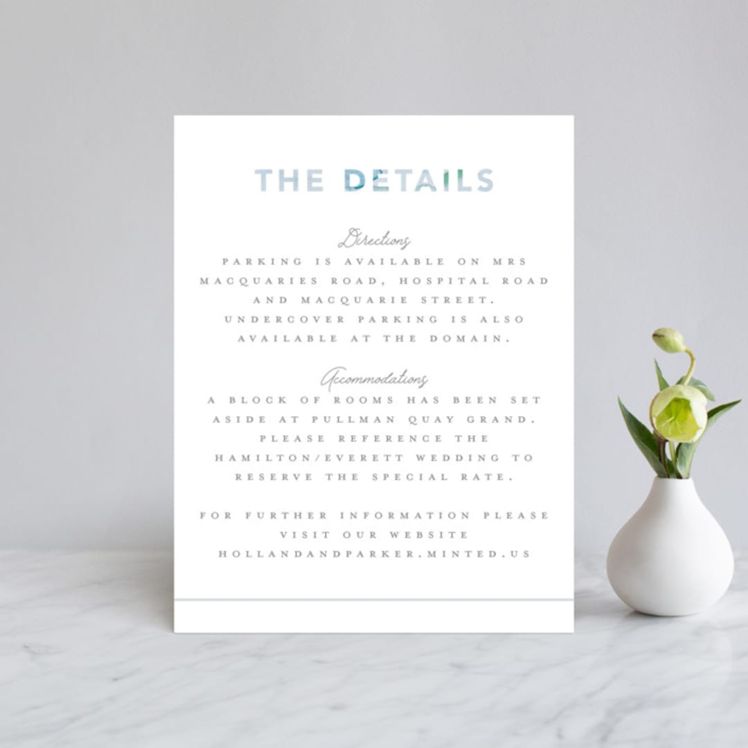 "Sea Glass" - Direction Cards in Ocean by Hudson meet Rose - Front