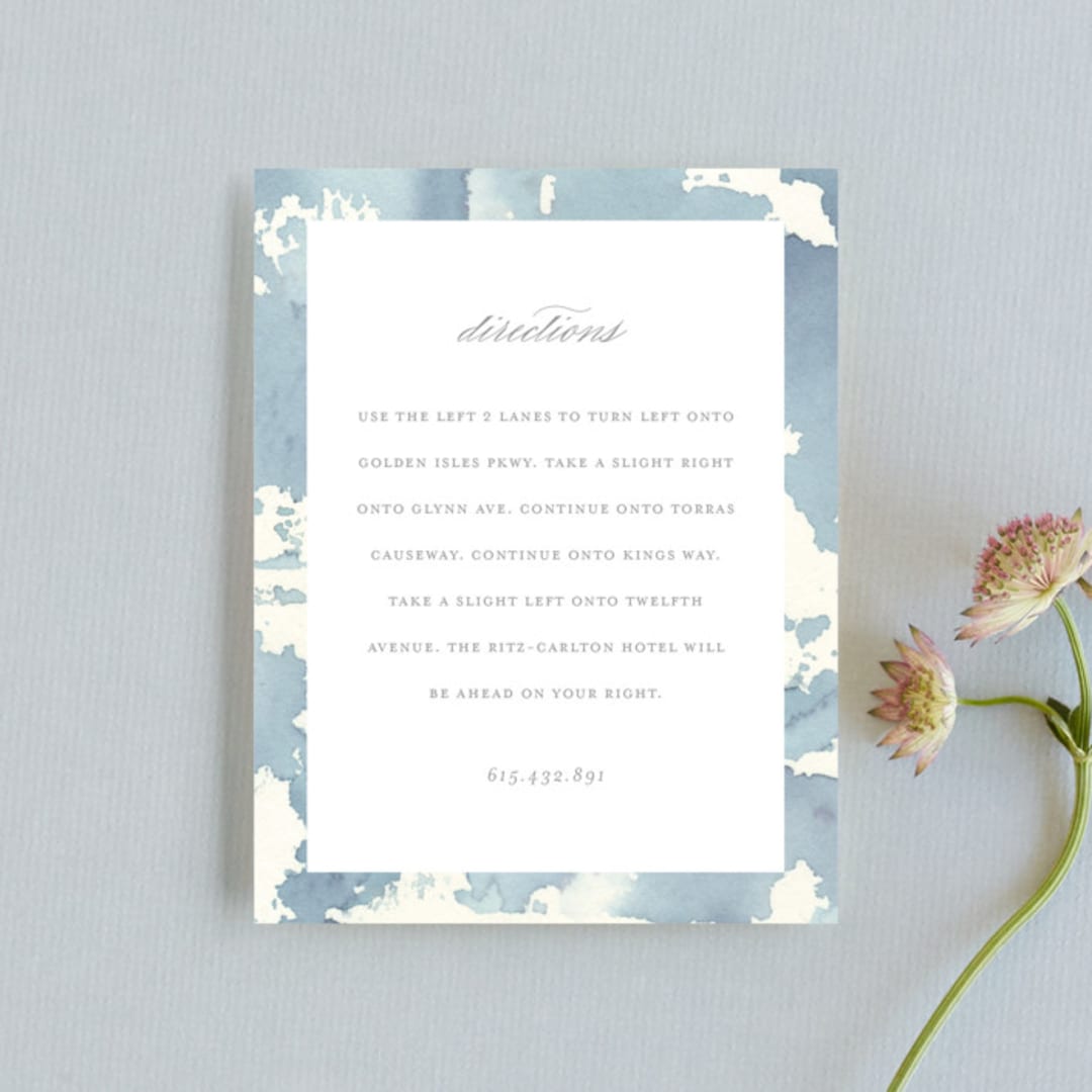 "Reverie" - Direction Cards in Periwinkle by Sara Hicks Malone - Front