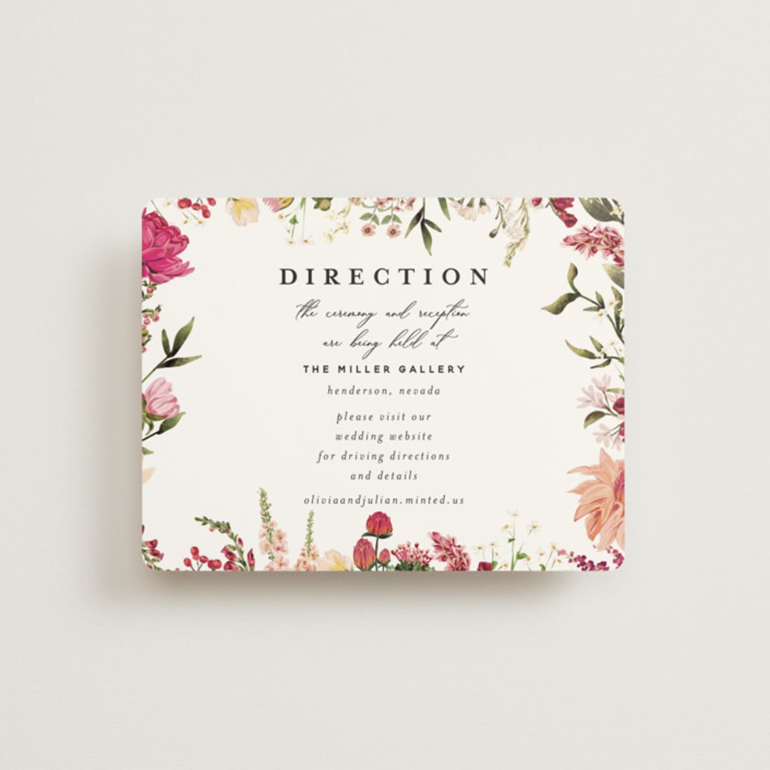 "Lush" - Direction Cards in Magenta by Susan Moyal - Front