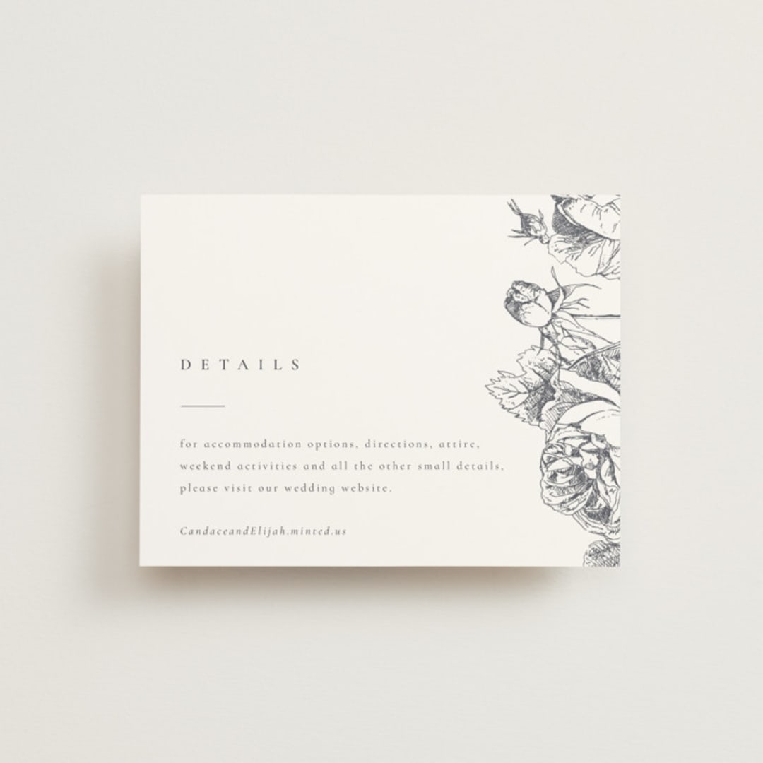 "Delicate" - Direction Cards in Pearl by Emily Sabol Goss - Front