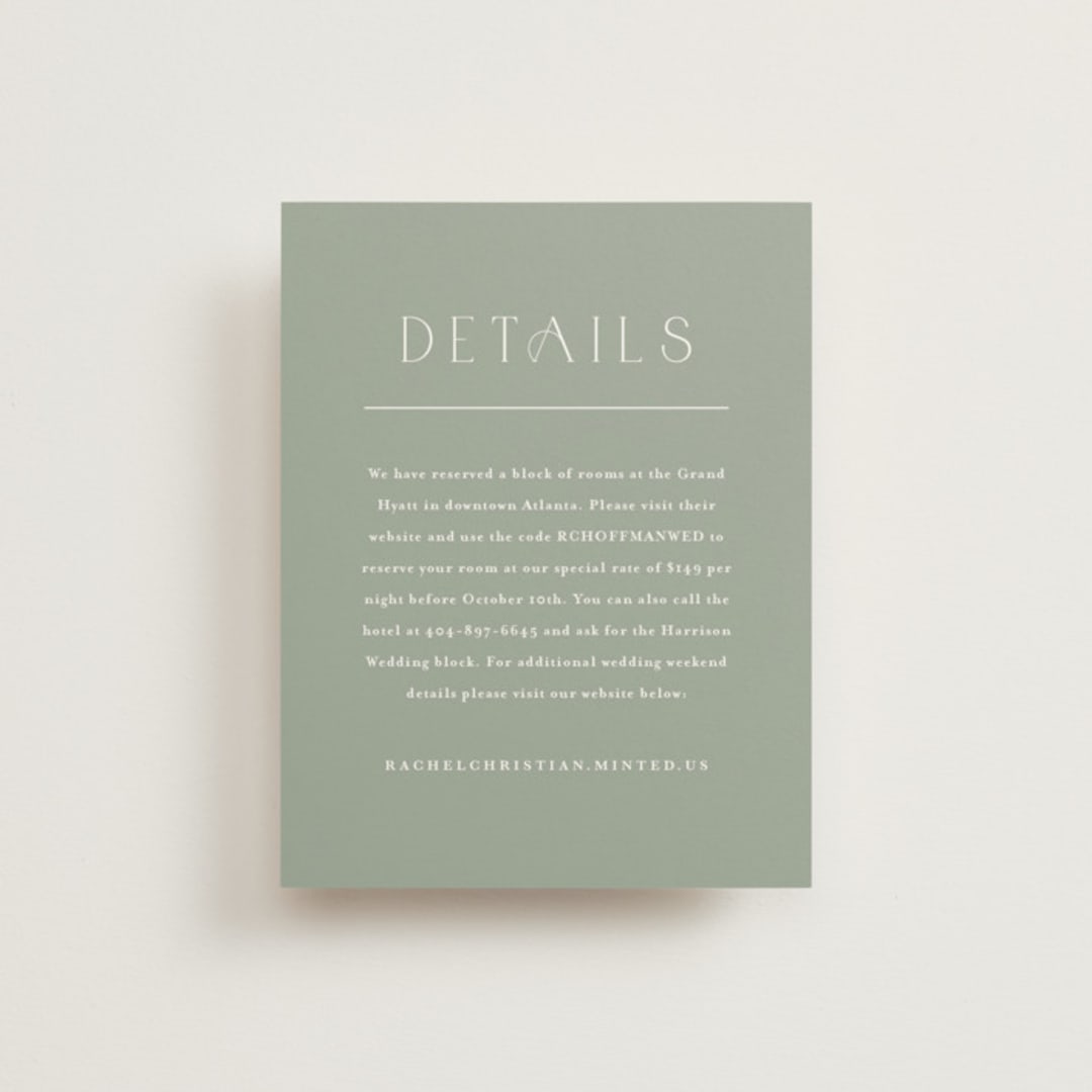 "Simple Crest" - Direction Cards in Sage by Kristen Smith - Front