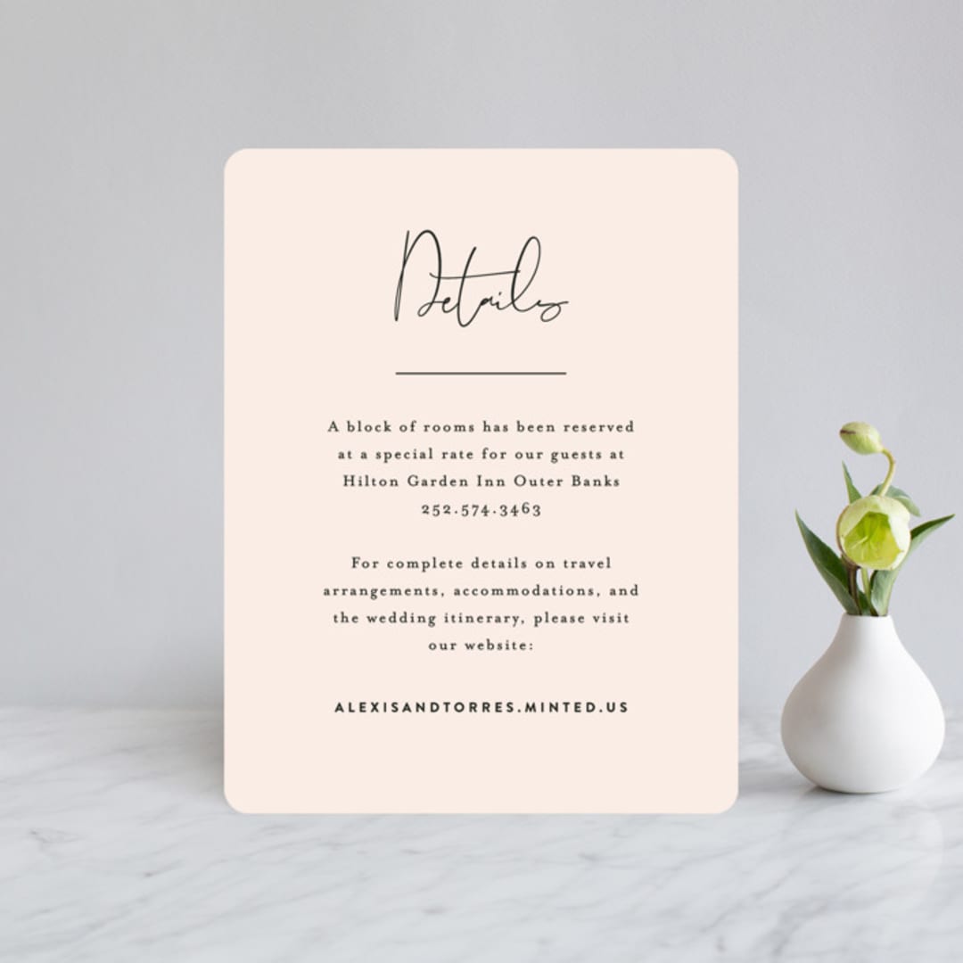 "Just the Two of Us" - Direction Cards in Blush by Jennifer Wick - Front