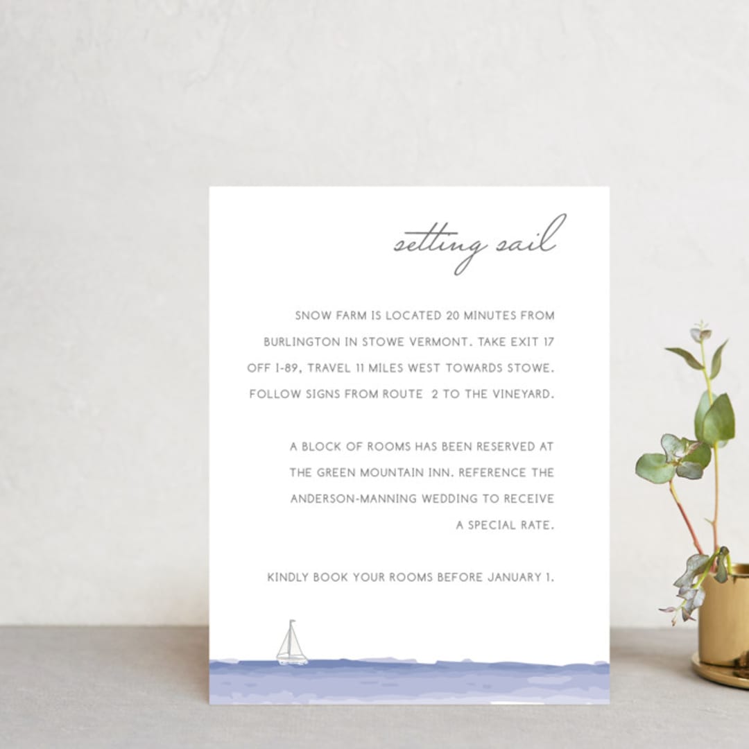 "Set Sail" - Direction Cards in Mediterranean by Sarah Brown - Front
