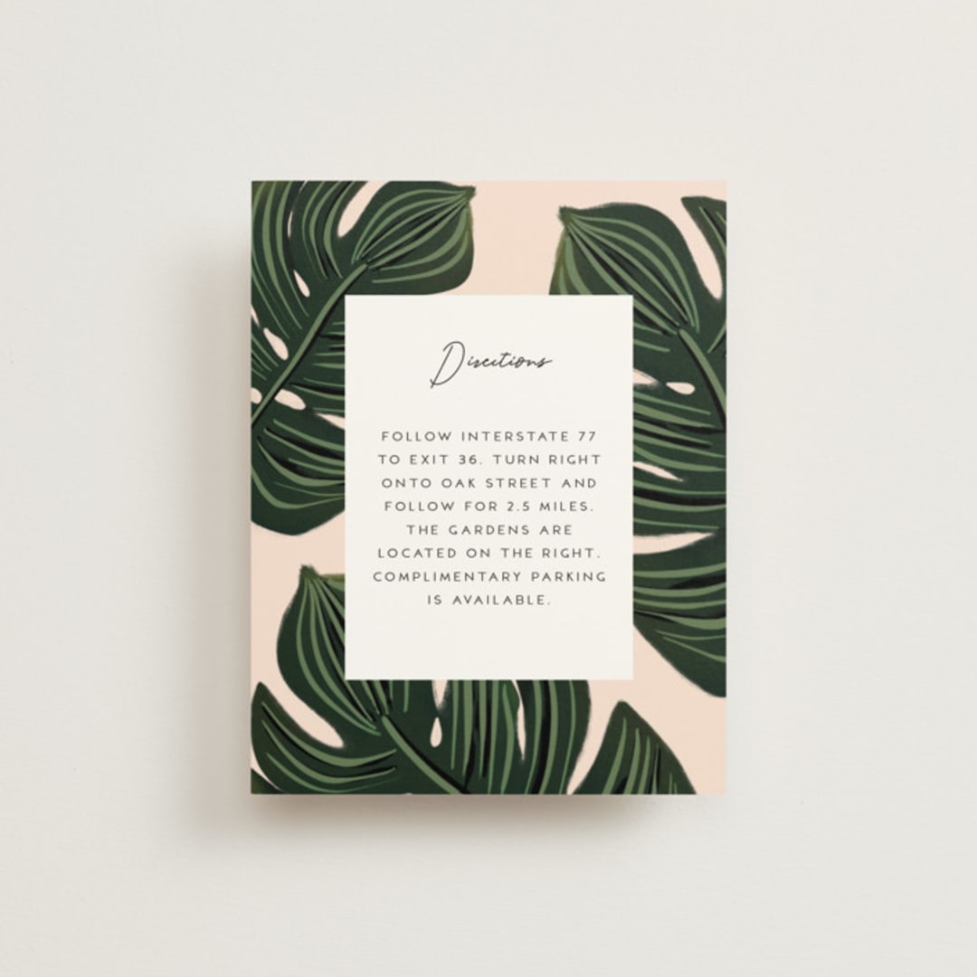 "Tropical Oasis" - Direction Cards in Coral by Joanna Griffin - Front