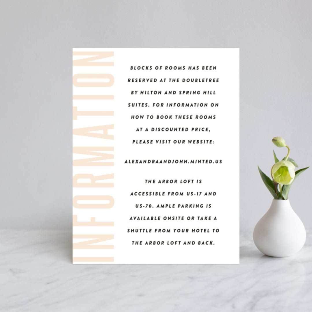 "With Great Joy" - Direction Cards in Peach by Up Up Creative - Front
