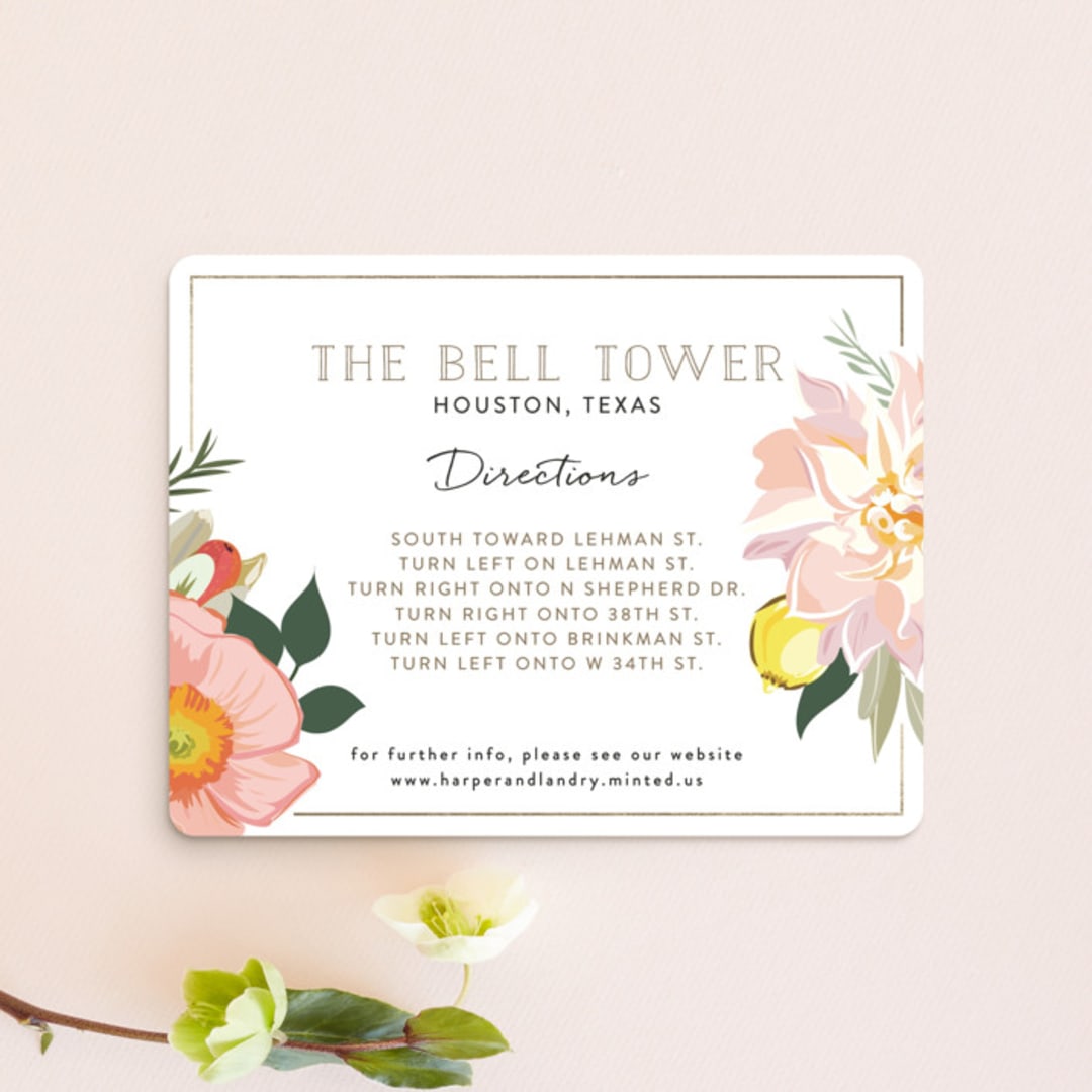 "Spring Blooms" - Direction Cards in Blush by Susan Moyal - Front