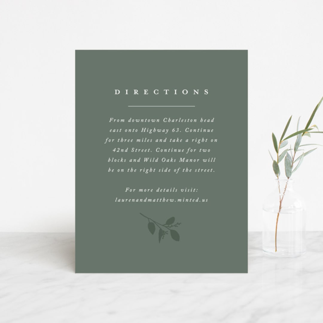 "Falling Branch" - Direction Cards in Eucalyptus by Amy Kross - Front