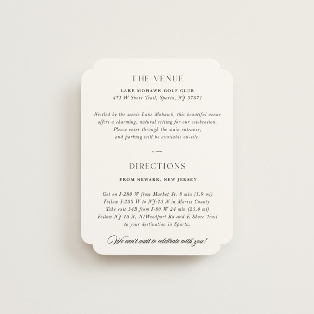 "Classic & Timeless" - Direction Cards in Obsidian by Lucrecia Caporale - Front